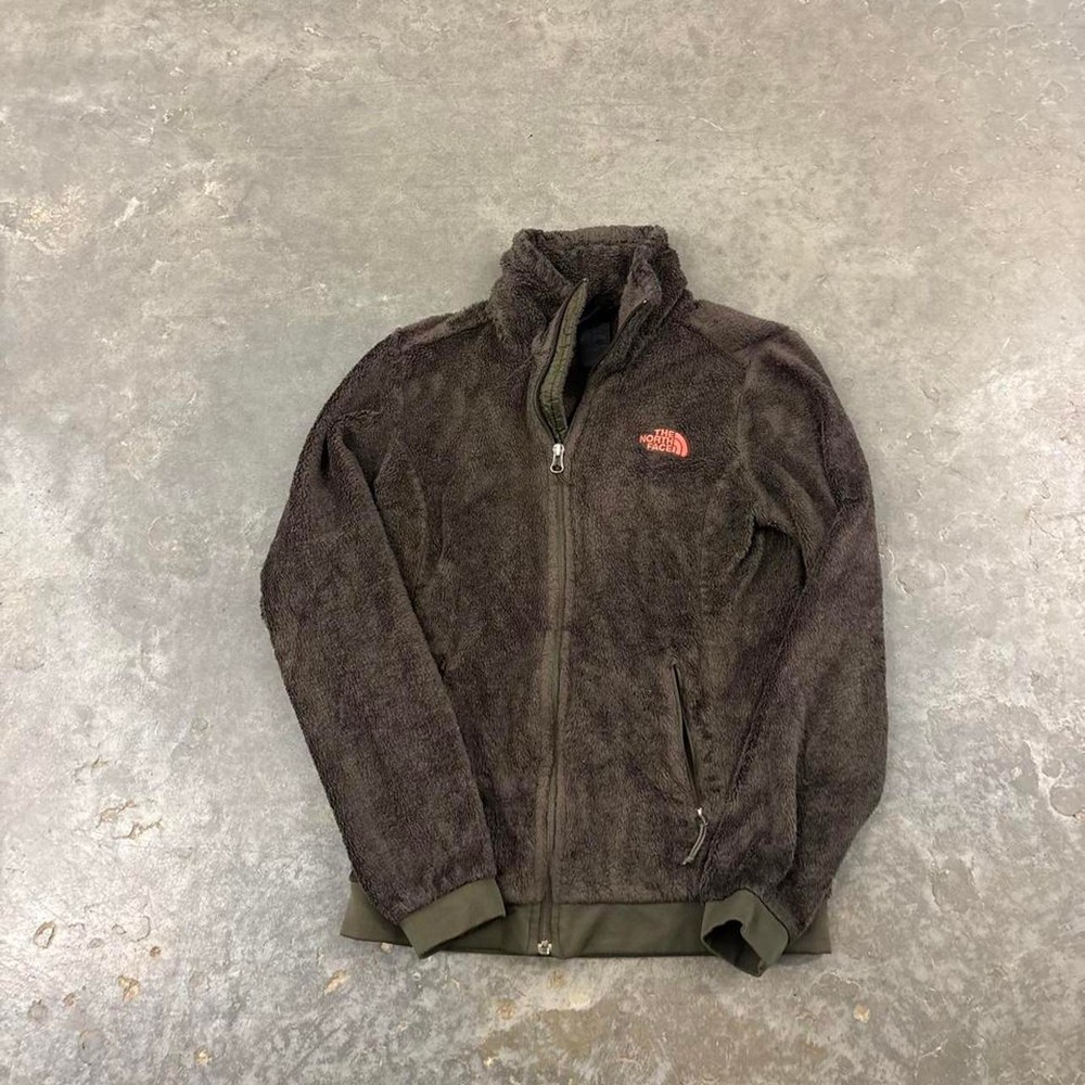 The North Face Dark Green Fleece Zip Up Jacket Size xs